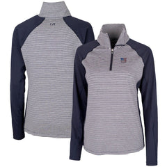 New York Giants Cutter & Buck Women's Forge Tonal Half-Zip Top Navy - NFL