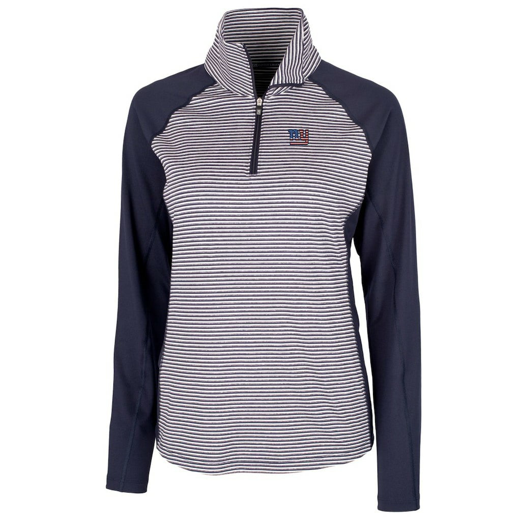 New York Giants Cutter & Buck Women's Forge Tonal Half-Zip Top Navy - NFL