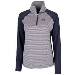 New York Giants Cutter & Buck Women's Forge Tonal Half-Zip Top Navy - NFL