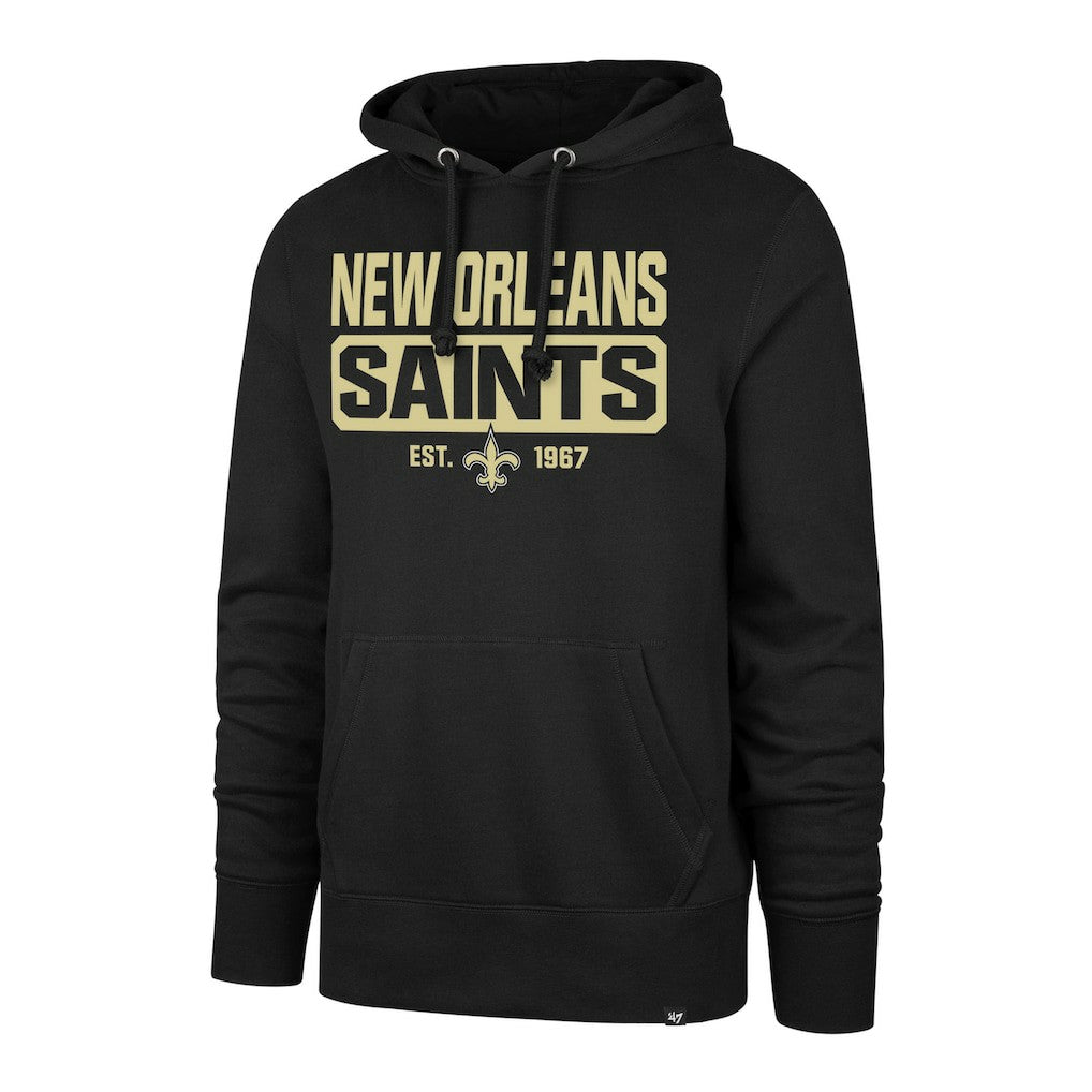 New Orleans Saints '47 Box Out Headline Pullover Hoodie Black - 47 brand