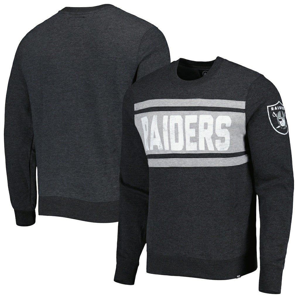 Las Vegas Raiders '47 Bypass Tribeca Pullover Sweatshirt Heathered Black - 47 brand
