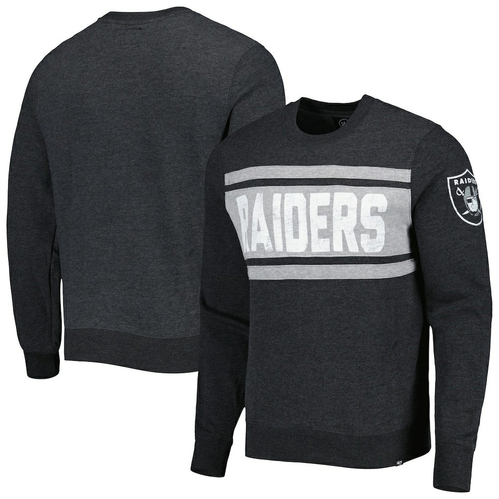 Las Vegas Raiders '47 Bypass Tribeca Pullover Sweatshirt Heathered Black - 47 brand