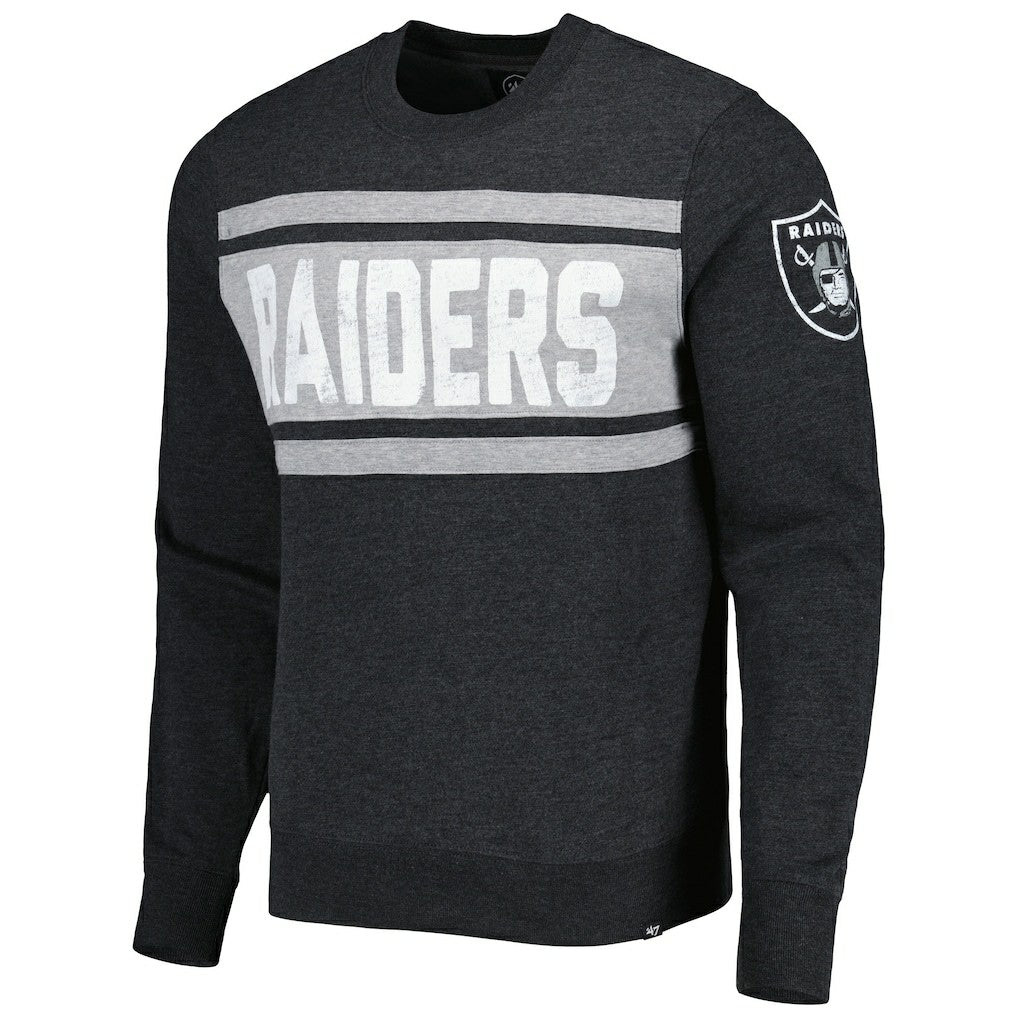 Las Vegas Raiders '47 Bypass Tribeca Pullover Sweatshirt Heathered Black - 47 brand
