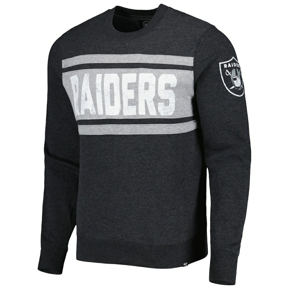 Las Vegas Raiders '47 Bypass Tribeca Pullover Sweatshirt Heathered Black - 47 brand