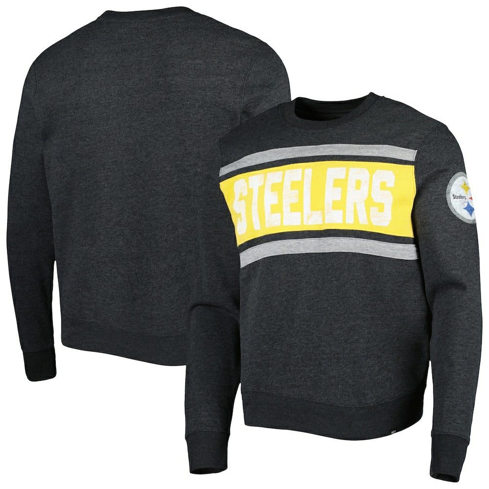 Pittsburgh Steelers '47 Bypass Tribeca Pullover Sweatshirt Heathered Black - 47 brand
