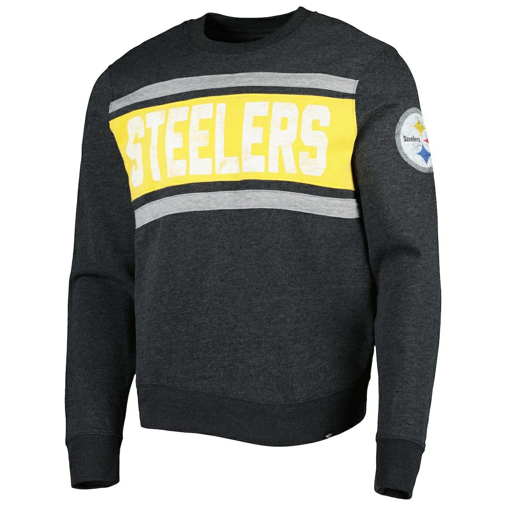 Pittsburgh Steelers '47 Bypass Tribeca Pullover Sweatshirt Heathered Black - 47 brand