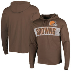 Cleveland Browns '47 Field Franklin Hooded Long Sleeve T-Shirt Brown - 47 brand
