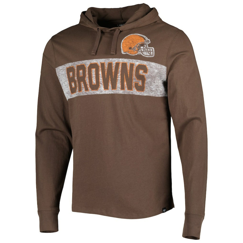 Cleveland Browns '47 Field Franklin Hooded Long Sleeve T-Shirt Brown - 47 brand