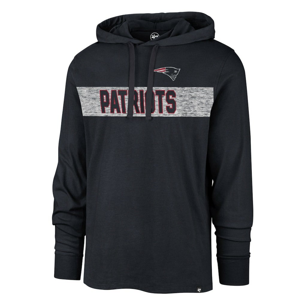 New England Patriots '47 Field Franklin Hooded Long Sleeve T-Shirt Navy - 47 brand