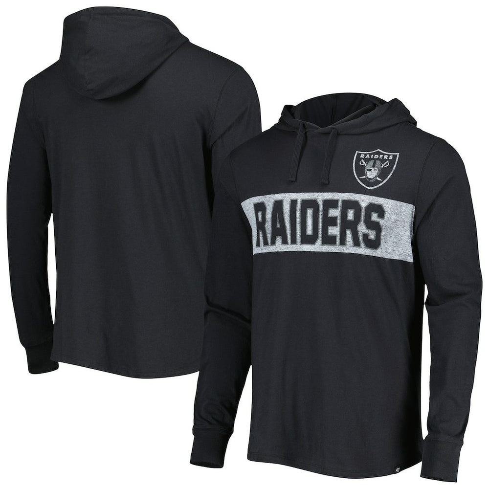 Las Vegas Raiders '47 Field Franklin Hooded Long Sleeve T-Shirt Black - 47 brand