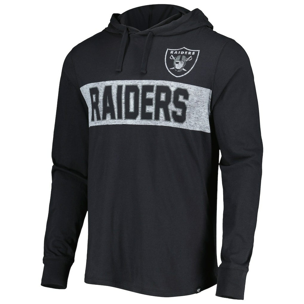 Las Vegas Raiders '47 Field Franklin Hooded Long Sleeve T-Shirt Black - 47 brand