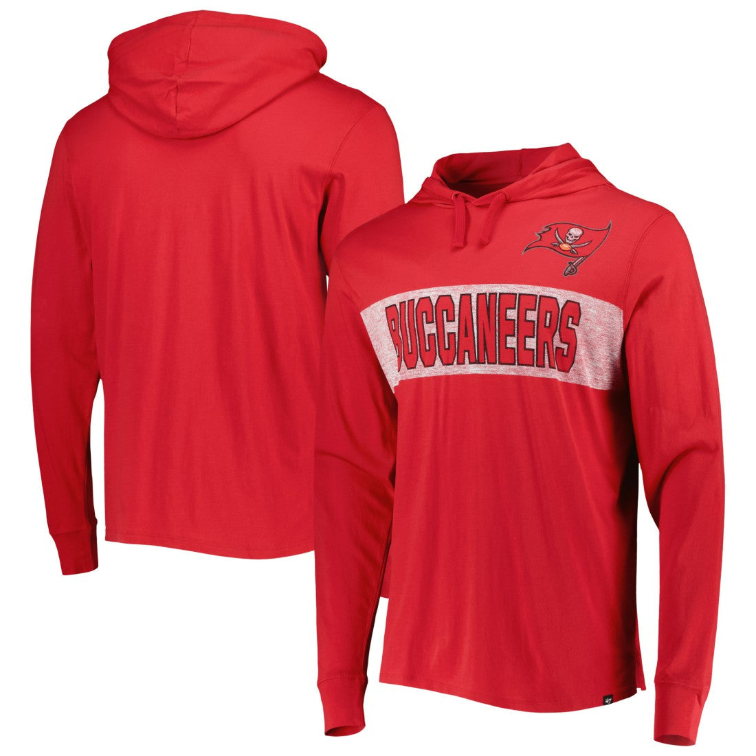 Tampa Bay Buccaneers '47 Field Franklin Hooded Long Sleeve T-Shirt Red - 47 brand