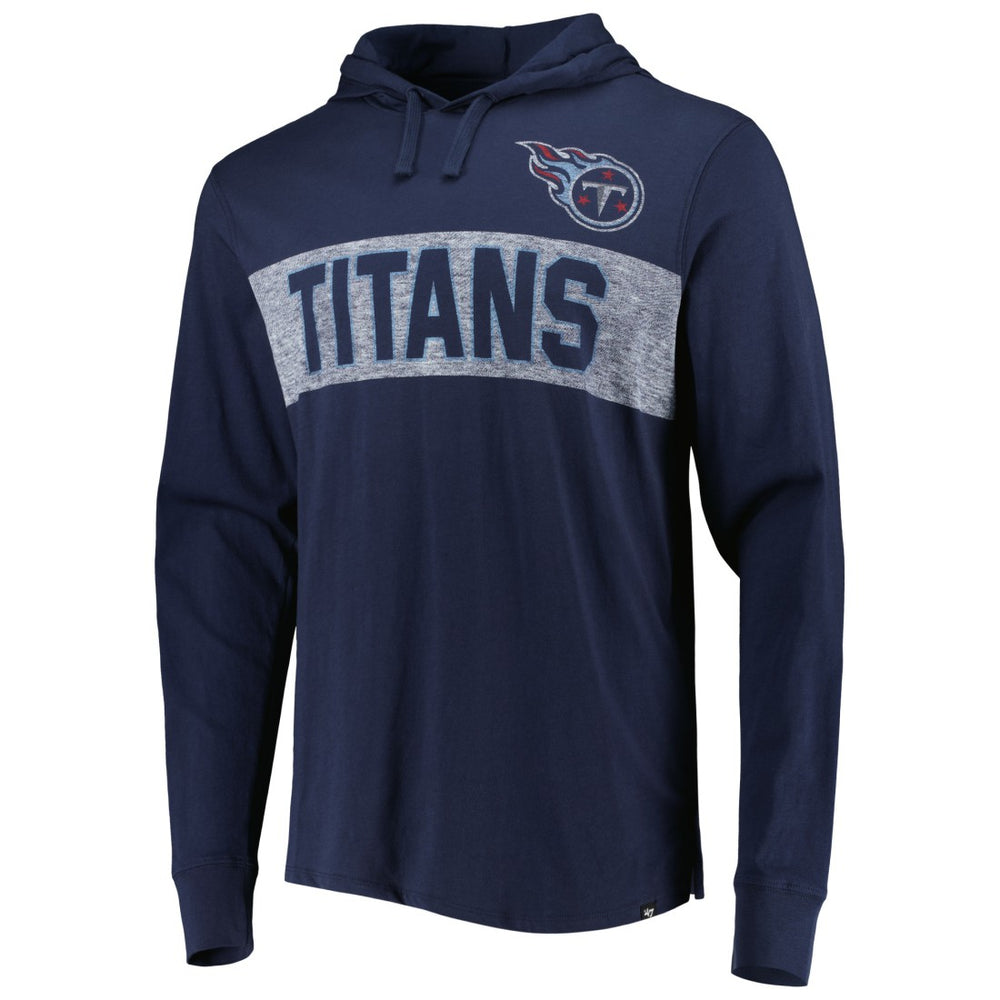 Tennessee Titans '47 Field Franklin Hooded Long Sleeve T-Shirt Navy - 47 brand