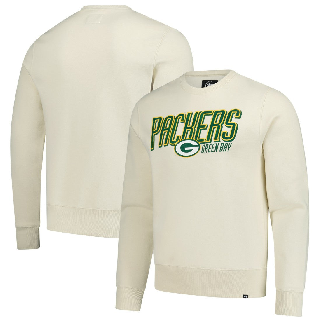 Green Bay Packers '47 Locked In Headline Pullover Sweatshirt Cream - 47 brand