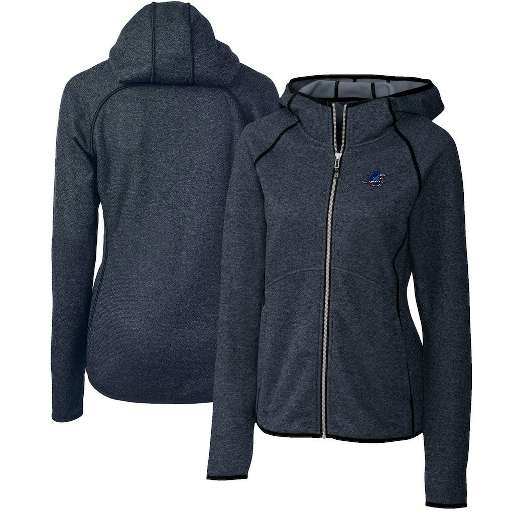 Miami Dolphins Cutter & Buck Women's Mainsail Full-Zip Jacket Heathered Navy - NFL