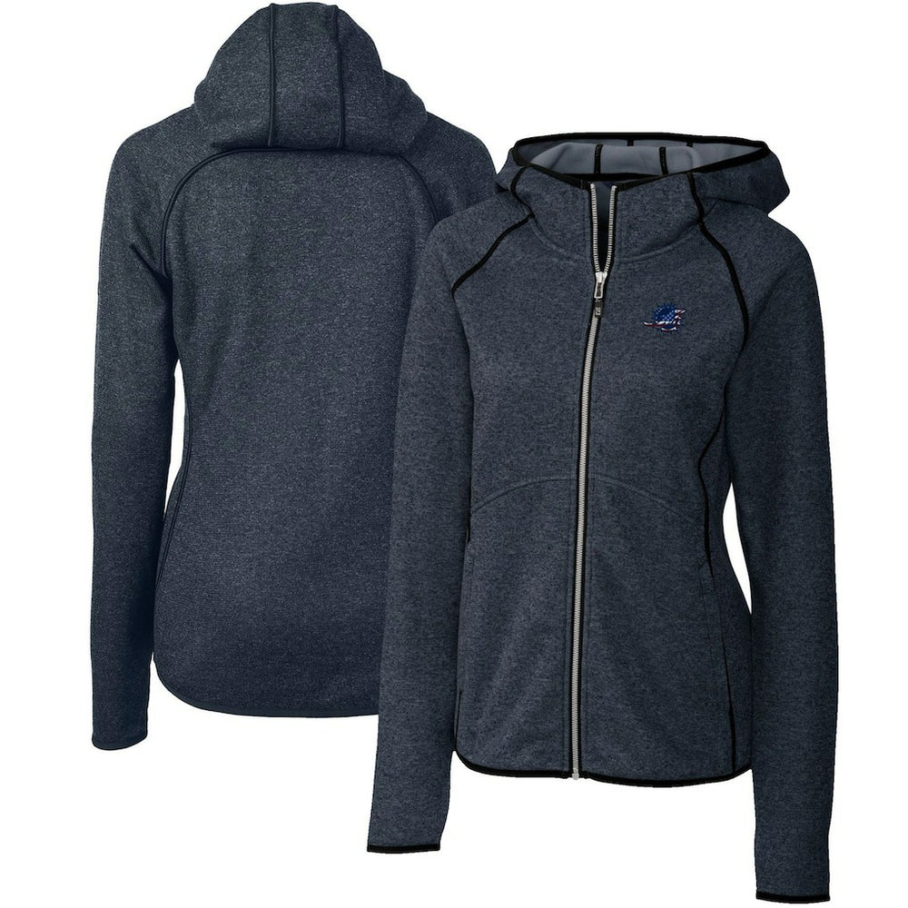 Miami Dolphins Cutter & Buck Women's Mainsail Full-Zip Jacket Heathered Navy - NFL