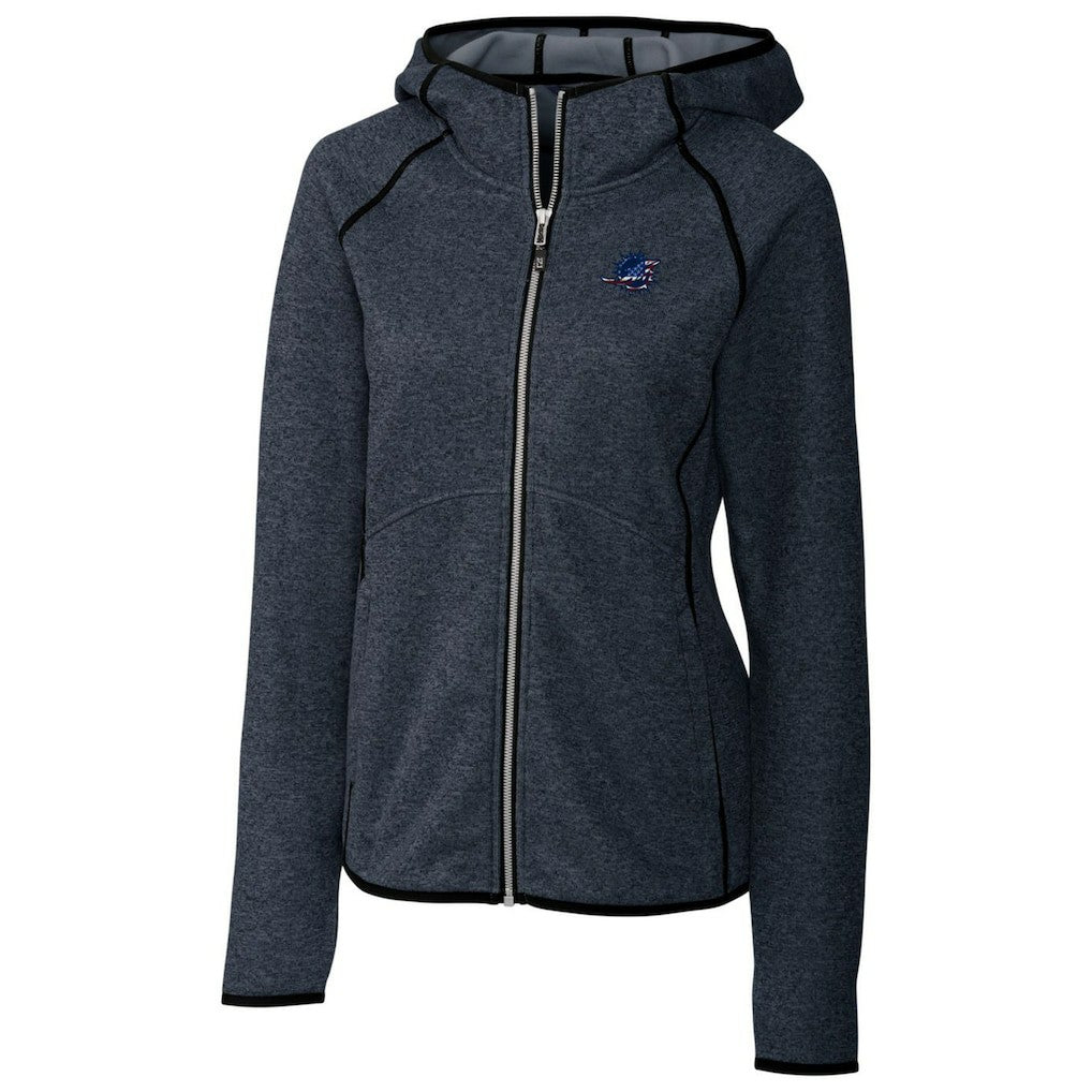 Miami Dolphins Cutter & Buck Women's Mainsail Full-Zip Jacket Heathered Navy - NFL