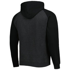 St. Louis Blues - Mitchell & Ness Distressed Logo Raglan Pullover Hoodie Heather Black