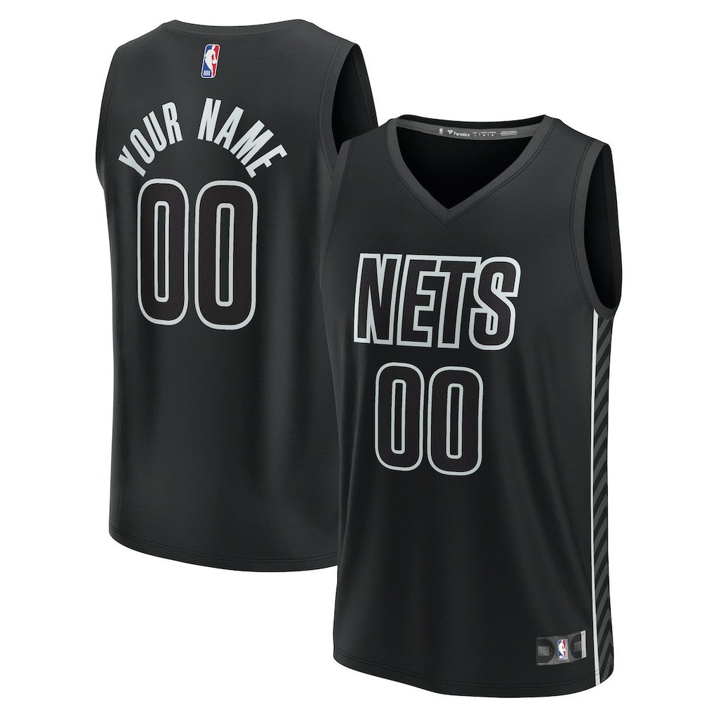 Brooklyn Nets Custom Fast Break Jersey - Statement Edition - Black | NBA Jerseys