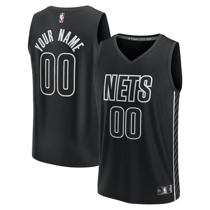 Brooklyn Nets Custom Fast Break Jersey - Statement Edition - Black | NBA Jerseys