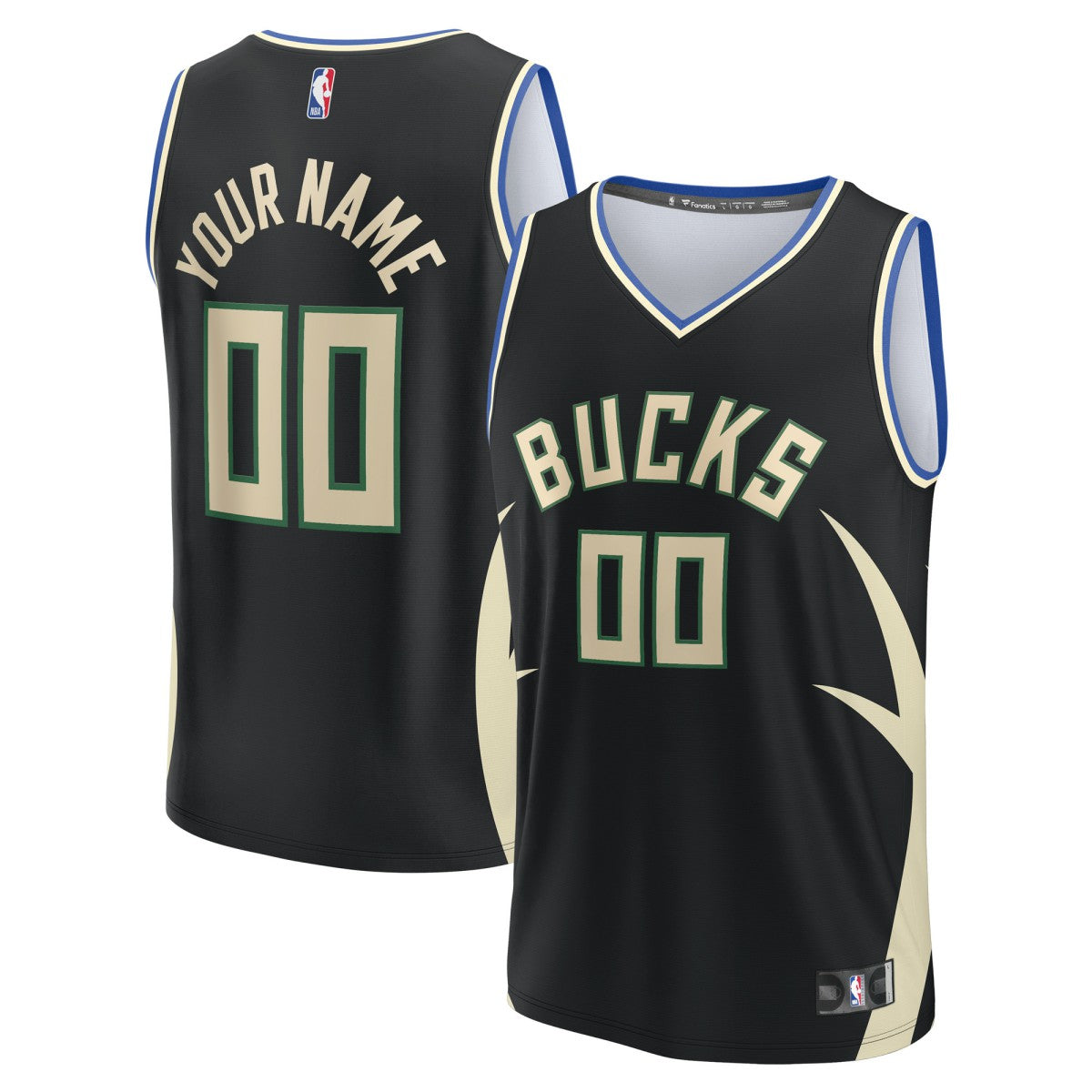 Milwaukee Bucks Custom Fast Break Jersey - Statement Edition - Black | NBA Jerseys