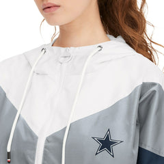 Dallas Cowboys Tommy Hilfiger Women's Staci Half-Zip Hoodie Windbreaker Jacket White/Navy - NFL