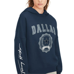 Dallas Cowboys Tommy Hilfiger Women's Becca Dropped Shoulders Pullover Hoodie Navy - NFL