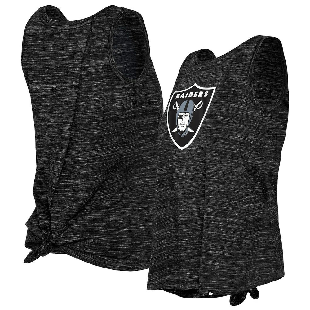 Las Vegas Raiders New Era Women's Space Dye Tie-Back Tank Top Black - NFL