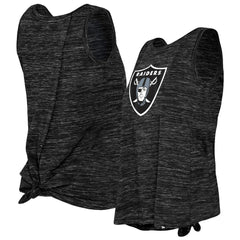 Las Vegas Raiders New Era Women's Space Dye Tie-Back Tank Top Black - NFL