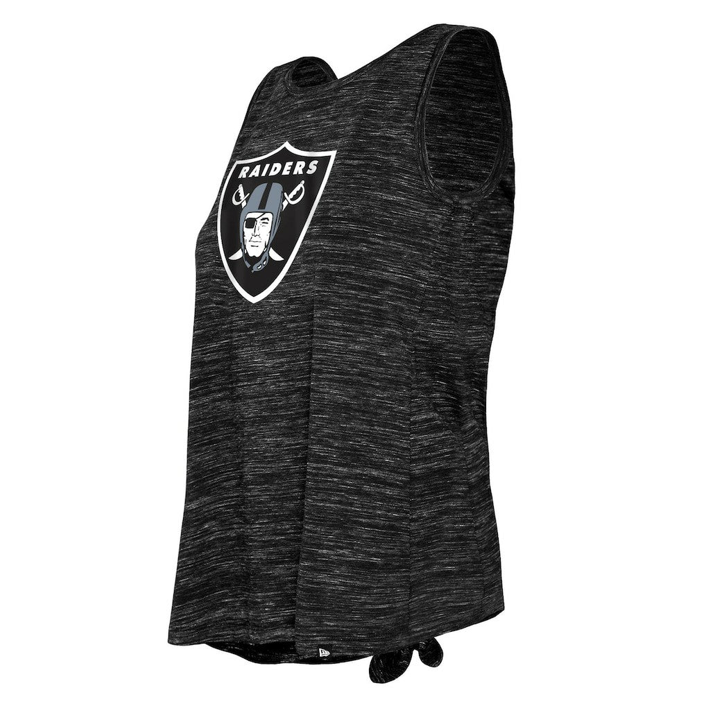 Las Vegas Raiders New Era Women's Space Dye Tie-Back Tank Top Black - NFL