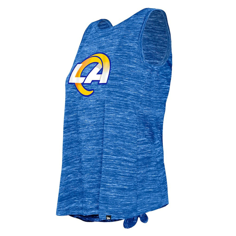 Los Angeles Rams New Era Women's Space Dye Tie-Back Tank Top Royal - NFL