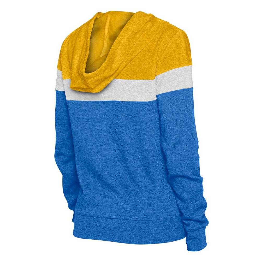 Los Angeles Rams New Era Women's Throwback Colorblock Full-Zip Hoodie Royal/Gold - NFL