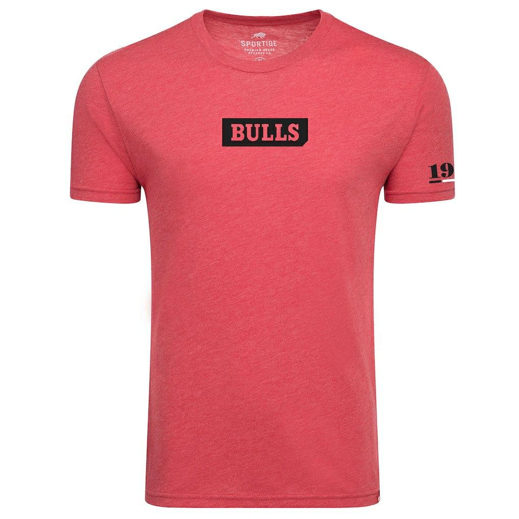 NBA - Chicago Bulls Sportiqe Unisex 1966 Collection Comfy Tri-Blend T-Shirt - Red