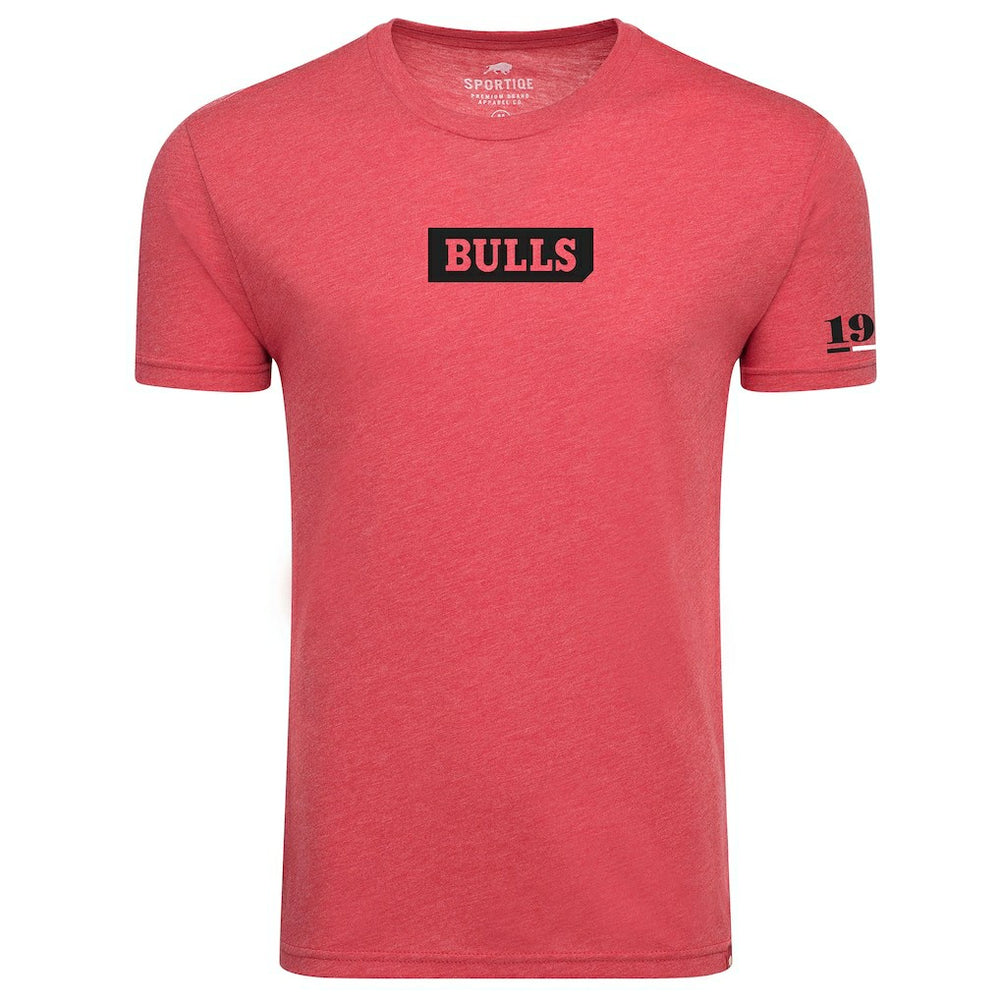 NBA - Chicago Bulls Sportiqe Unisex 1966 Collection Comfy Tri-Blend T-Shirt - Red