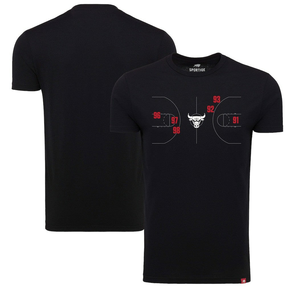 NBA - Chicago Bulls Sportiqe Unisex 1966 Collection Comfy Tri-Blend T-Shirt - Black