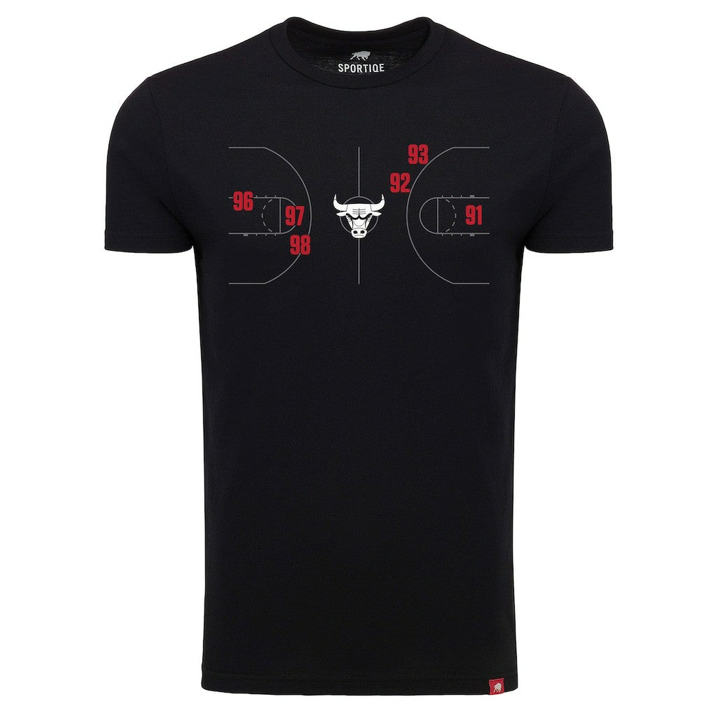 NBA - Chicago Bulls Sportiqe Unisex 1966 Collection Comfy Tri-Blend T-Shirt - Black