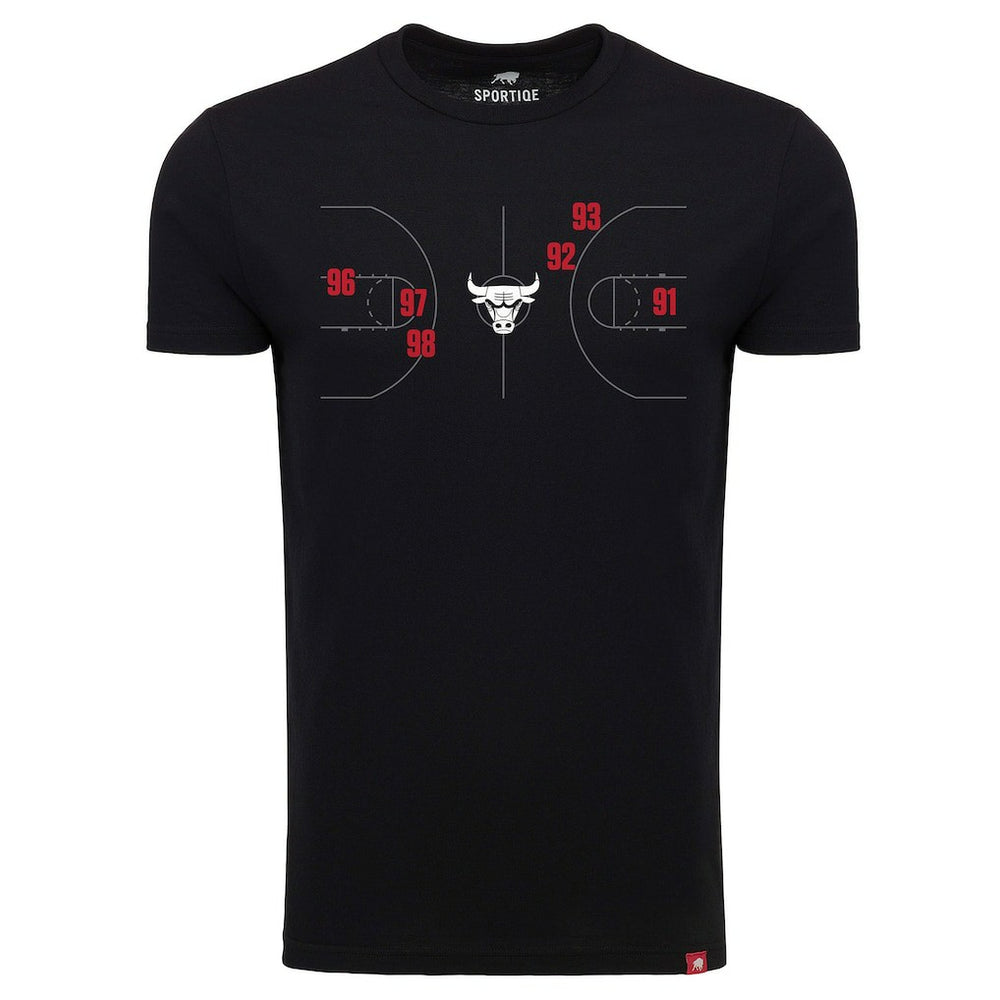 NBA - Chicago Bulls Sportiqe Unisex 1966 Collection Comfy Tri-Blend T-Shirt - Black