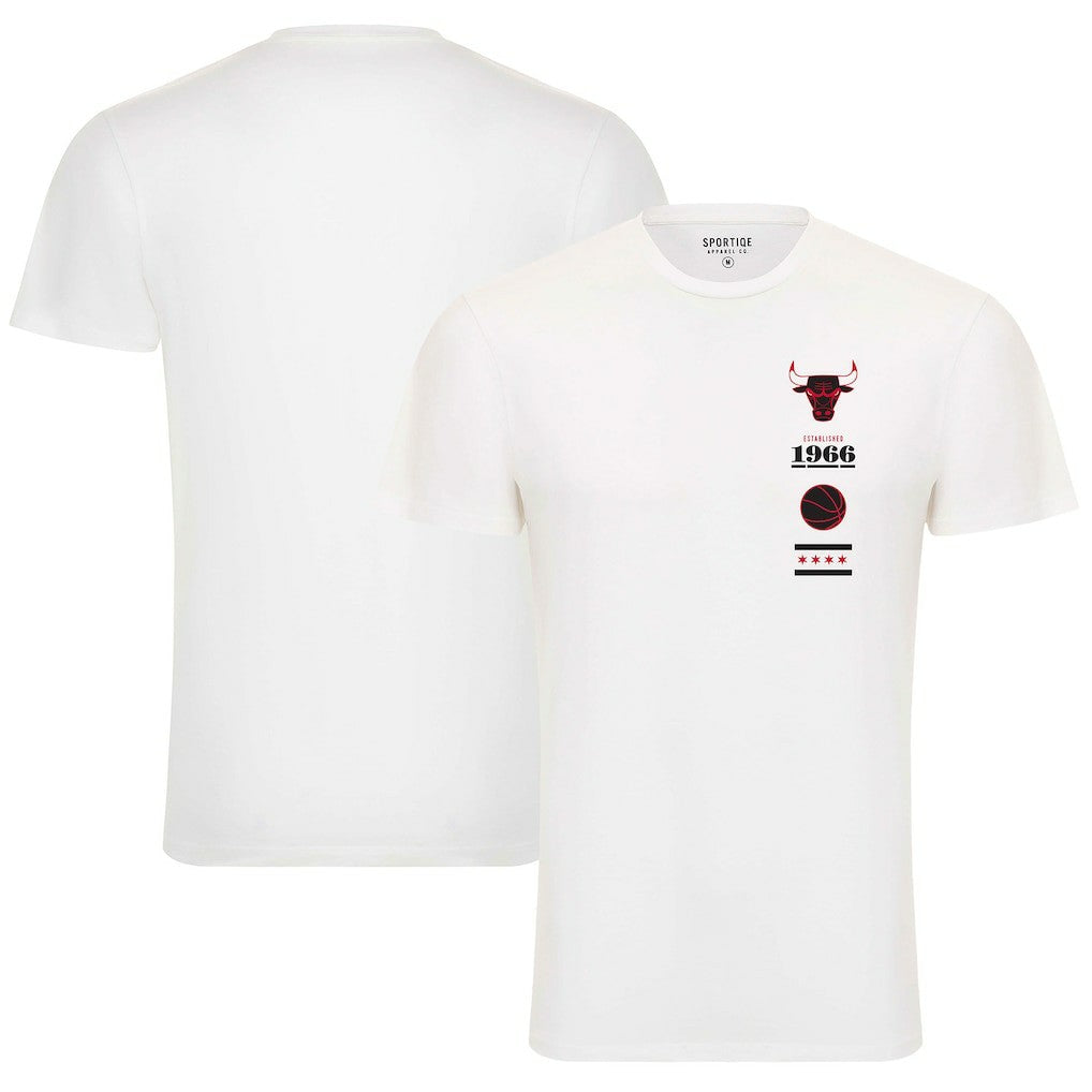 NBA - Chicago Bulls Sportiqe Unisex 1966 Collection City Flag Bingham T-Shirt - White