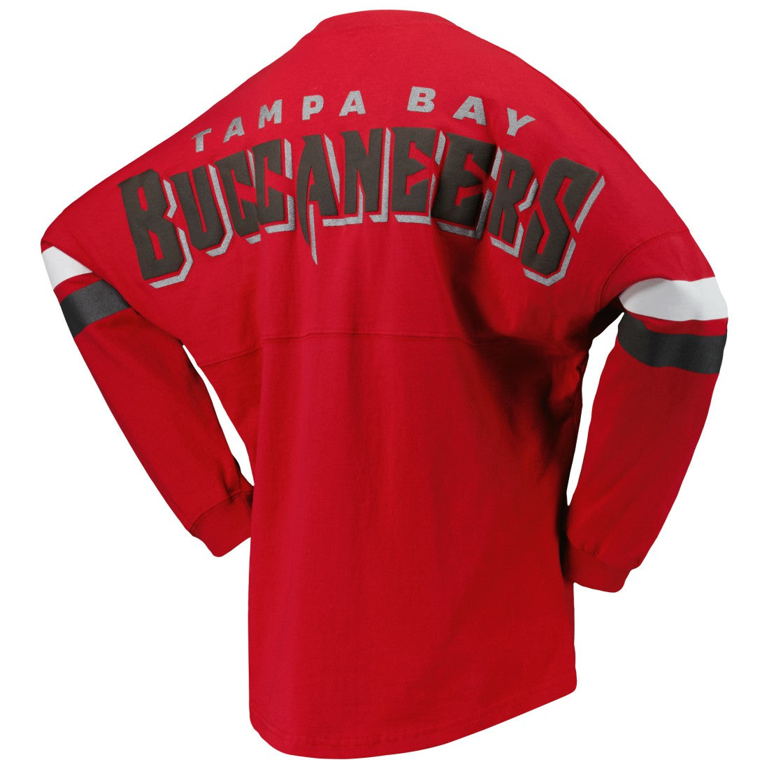 Tampa Bay Buccaneers Women's Spirit Jersey Lace-Up V-Neck Long Sleeve T-Shirt Red - Fanatics