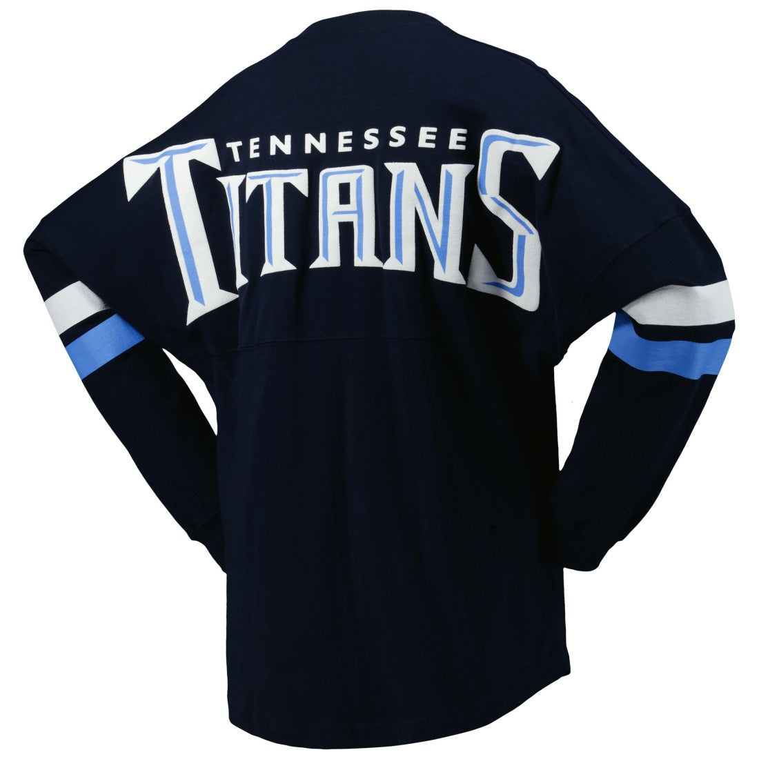 Tennessee Titans Women's Spirit Jersey Lace-Up V-Neck Long Sleeve T-Shirt Navy - Fanatics