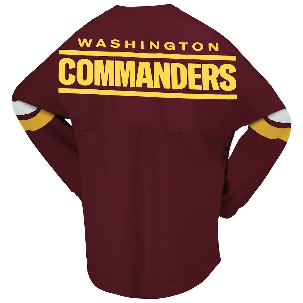 Washington Commanders Women's Spirit Jersey Lace-Up V-Neck Long Sleeve T-Shirt Burgundy - Fanatics
