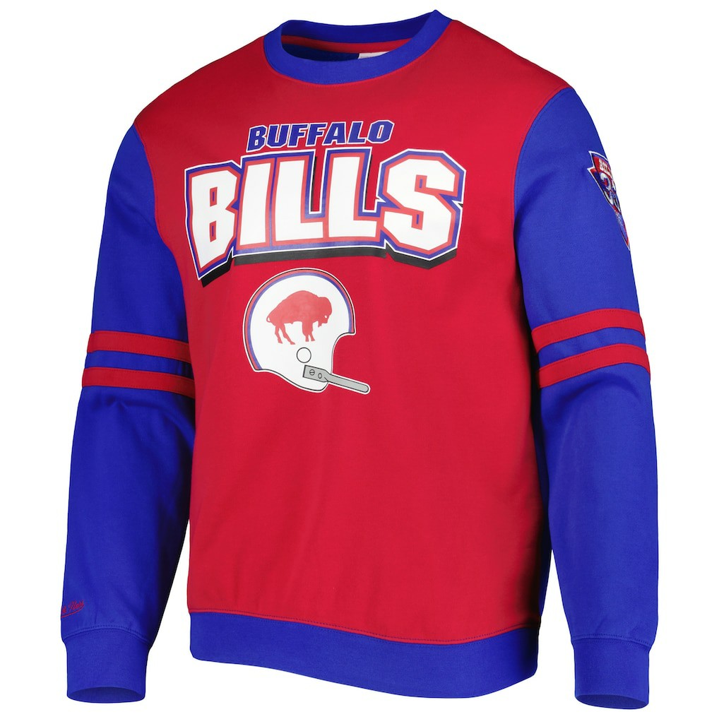 Buffalo Bills All Over 2.0 Pullover Sweatshirt Red - Mitchell & Ness