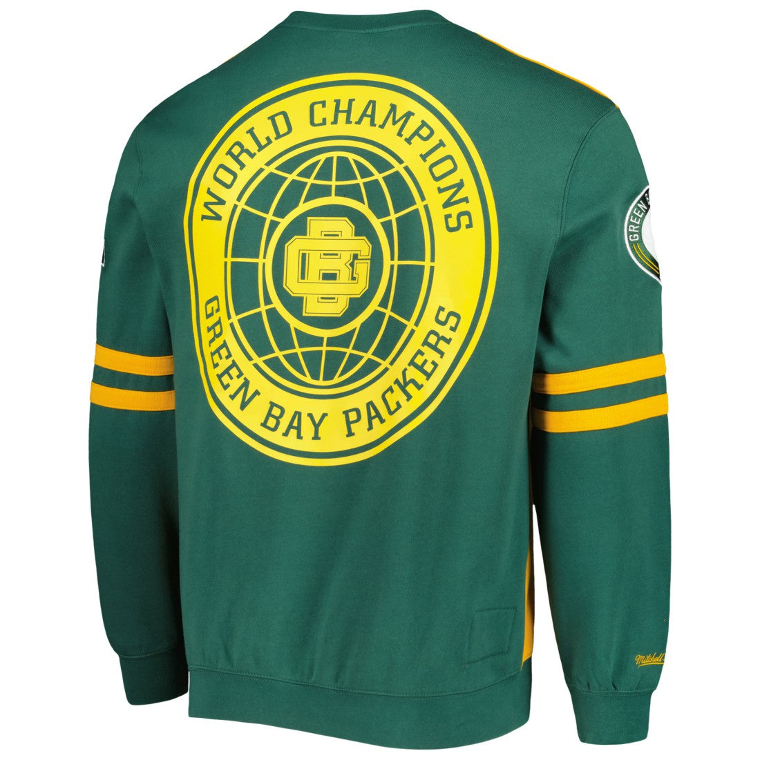 Green Bay Packers All Over 2.0 Pullover Sweatshirt Gold - Mitchell & Ness