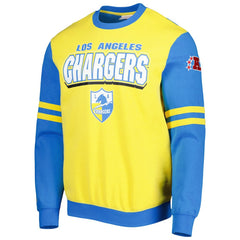 Los Angeles Chargers All Over 2.0 Pullover Sweatshirt Gold - Mitchell & Ness
