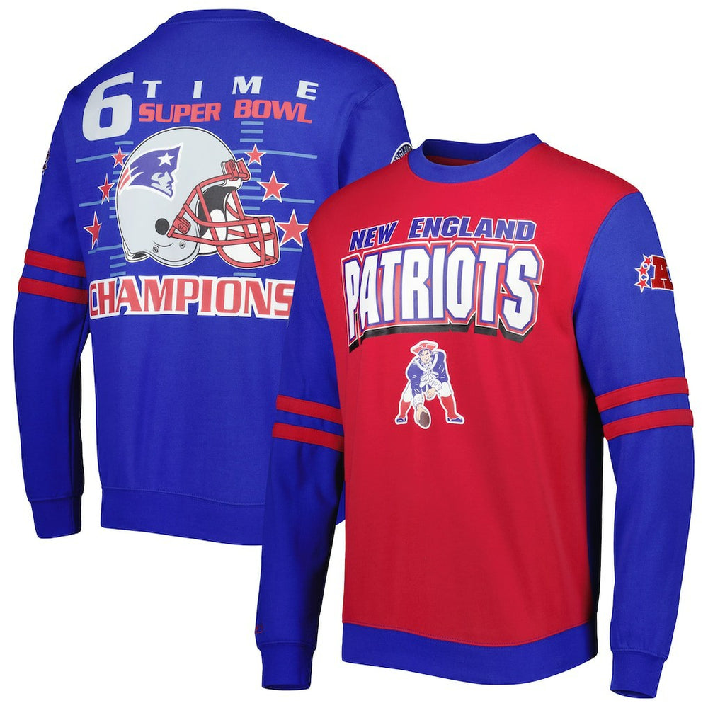 New England Patriots All Over 2.0 Pullover Sweatshirt Red - Mitchell & Ness