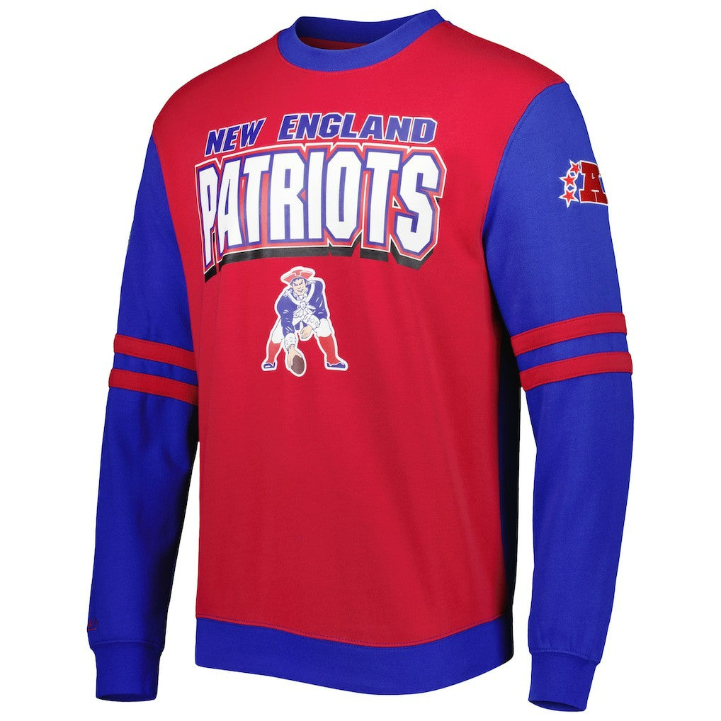 New England Patriots All Over 2.0 Pullover Sweatshirt Red - Mitchell & Ness