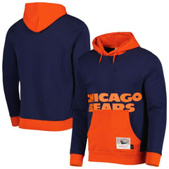 Chicago Bears Big Face 5.0 Pullover Hoodie Navy - Mitchell & Ness