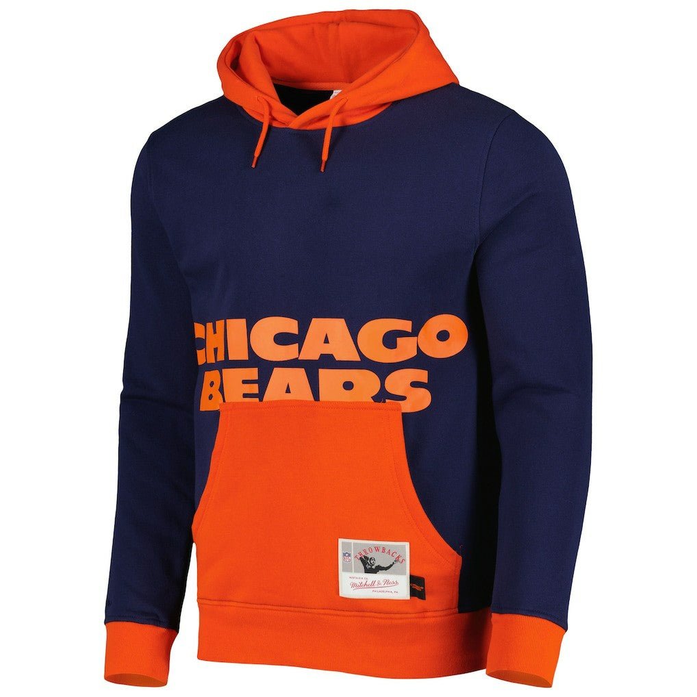 Chicago Bears Big Face 5.0 Pullover Hoodie Navy - Mitchell & Ness
