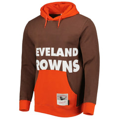 Cleveland Browns Big Face 5.0 Pullover Hoodie Brown - Mitchell & Ness