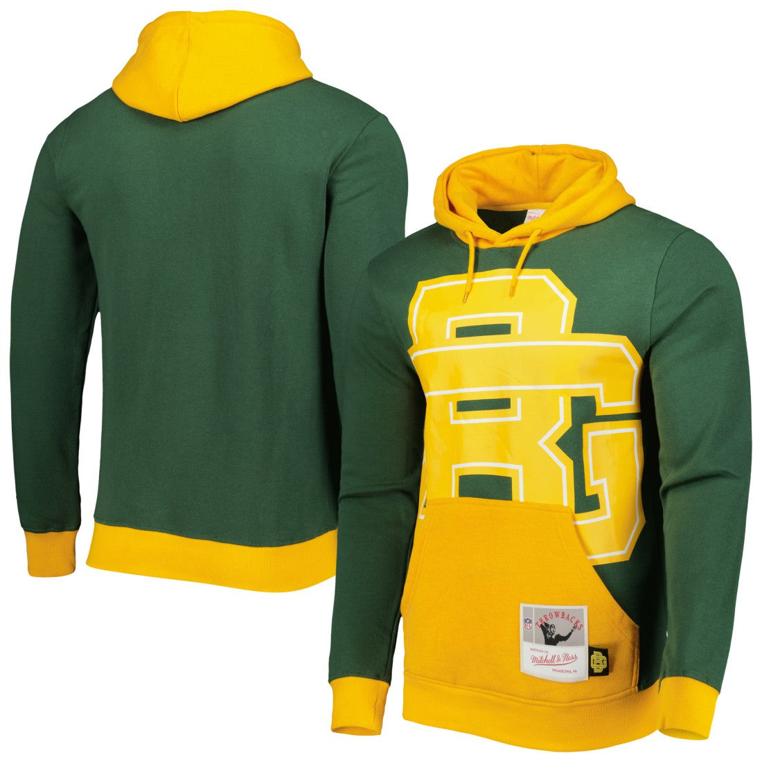 Green Bay Packers Big Face 5.0 Pullover Hoodie Green - Mitchell & Ness